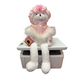 Chantilly Lane Ashley Bear White & Pink Hope You Dance Working Singing Bear